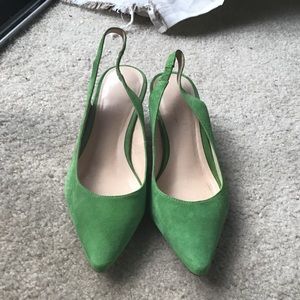 Talbots suede low sling back heels sz 7B